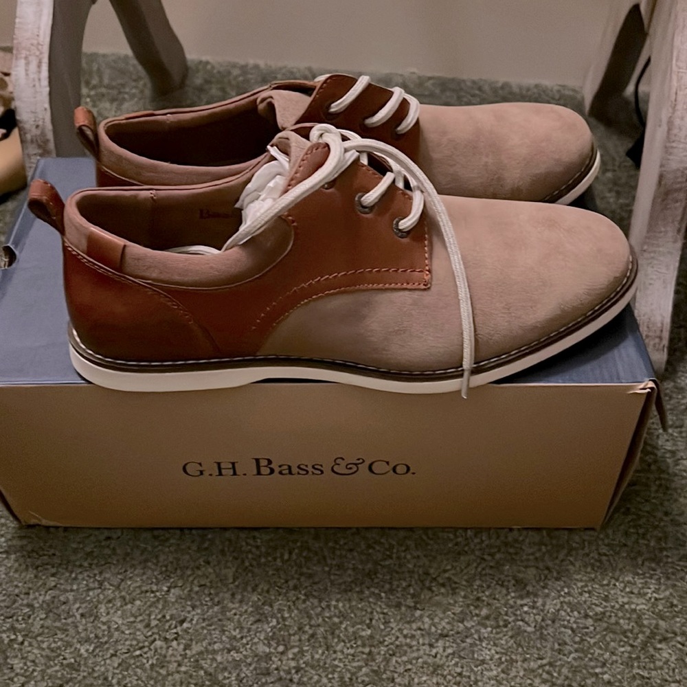 G.H. Bass & Co. taupe and brown oxfords